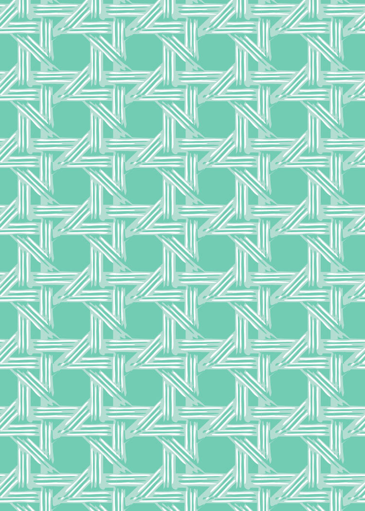 Basketweave pattern with interwoven lines on a green background