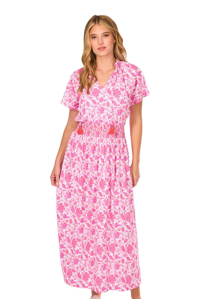 Woman in Provence Smocked Waist Maxi Dress