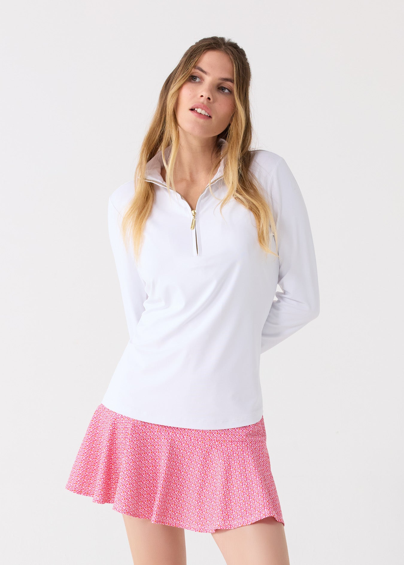 White 1/4 Zip Sport Top | Cabana Life