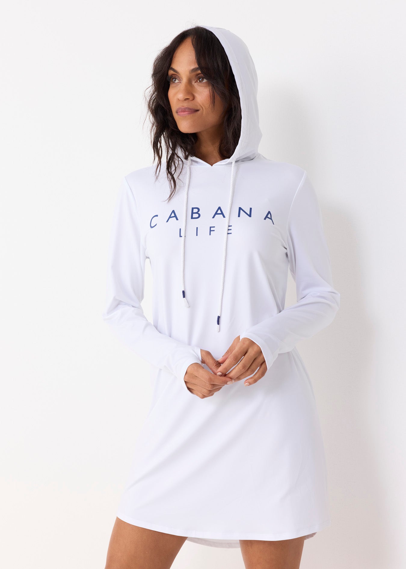 Women's White Cabana Life Hoodie Dress