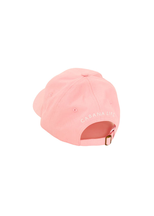 Back of Pink Cabana Life Baseball Hat