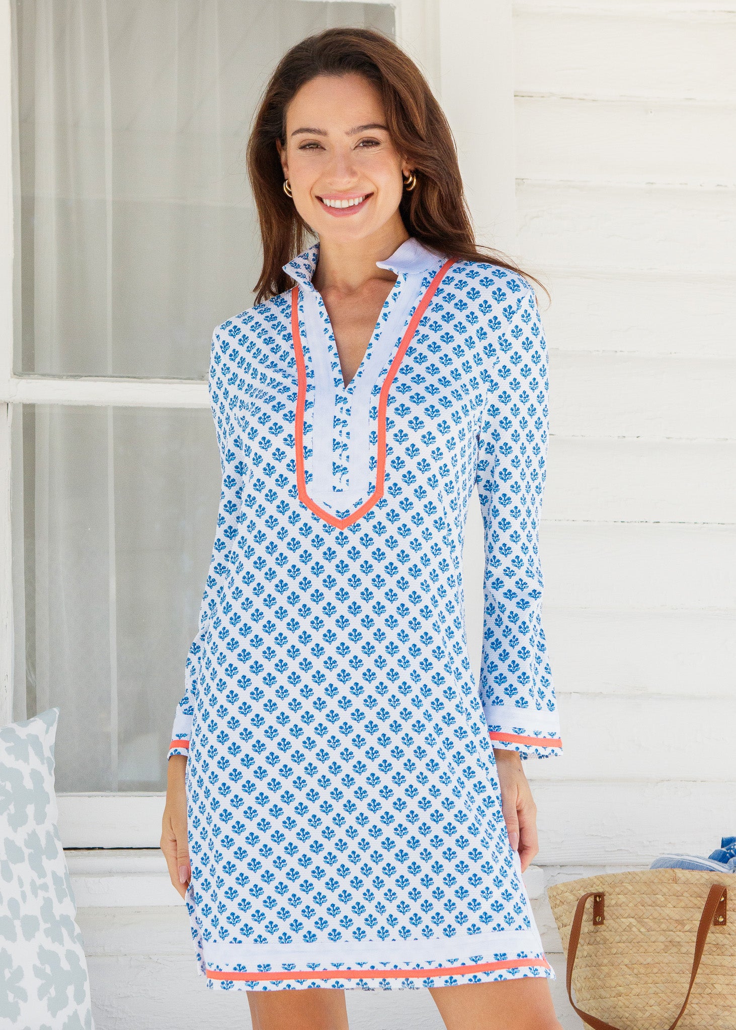 Cabana Life - Harbor Pique Tunic Dress - Floral - L Cabana Life - Harbor Pique Tunic Dress - Floral - L