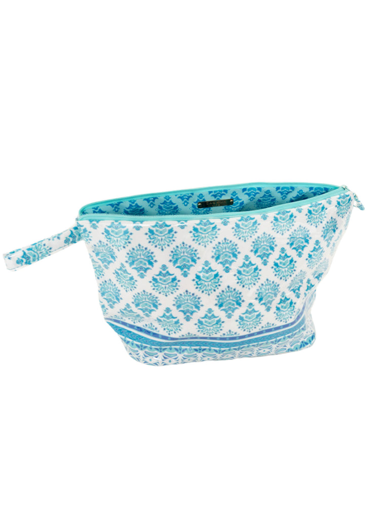 Amalfi Coast Large Accessory Bag open on white background