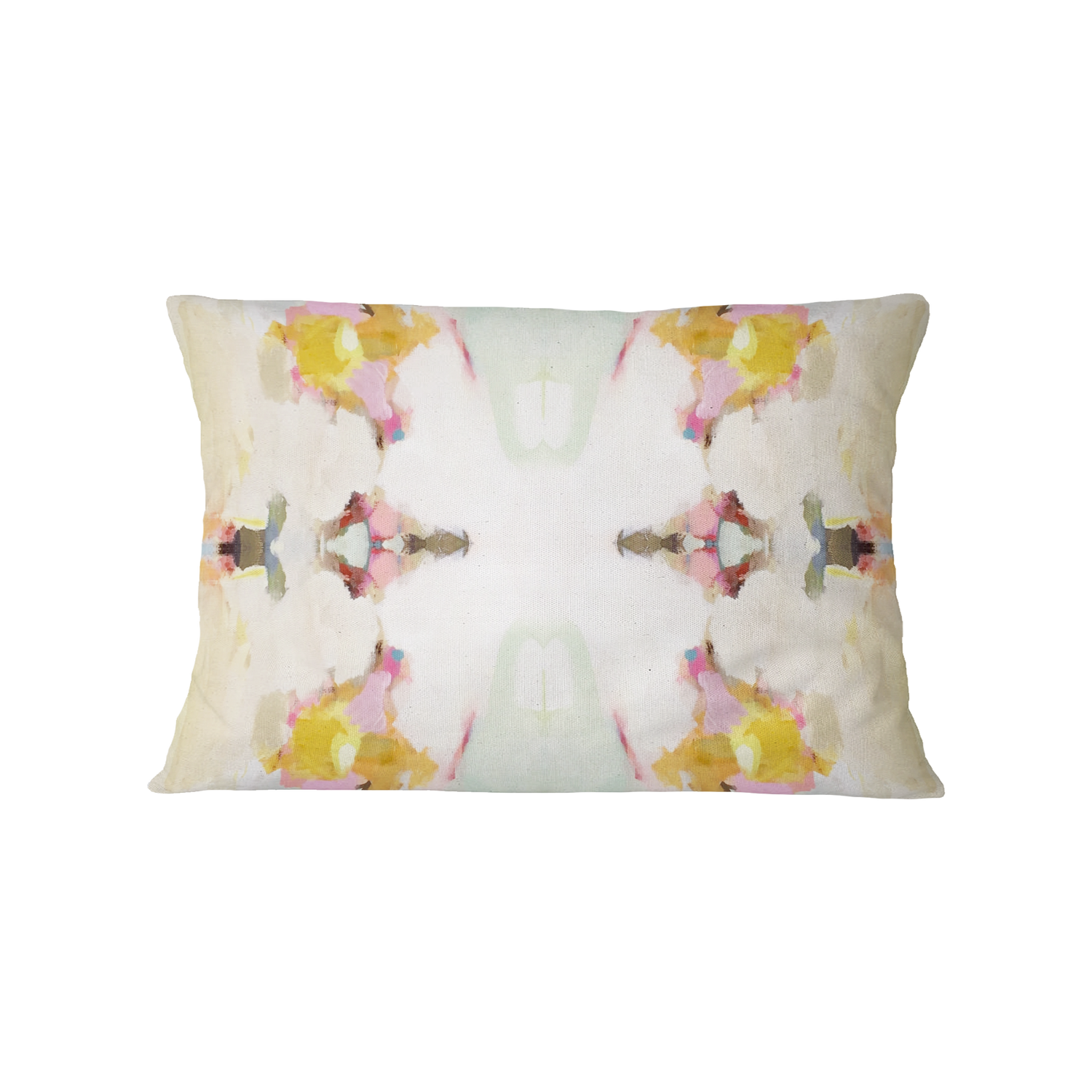 Decorative pillow with floral pattern on a white background