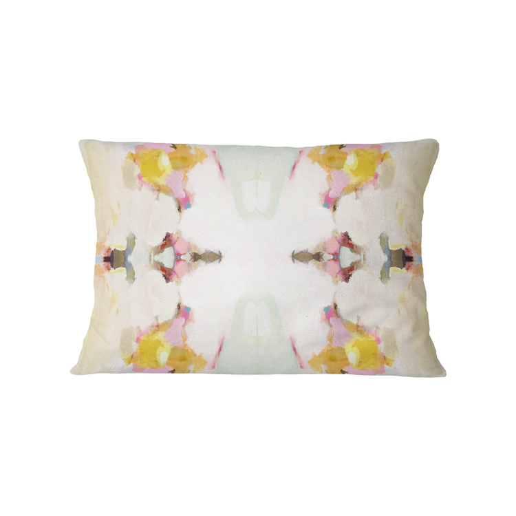 Decorative pillow with floral pattern on a white background
