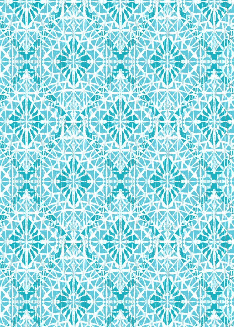 Patterned paper with geometric design in blue and white