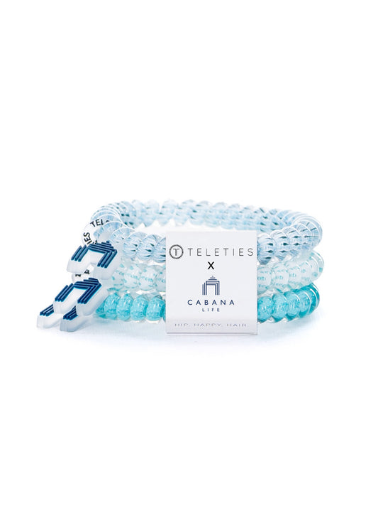 Mint Teleties x Cabana Life Hair Ties on white background