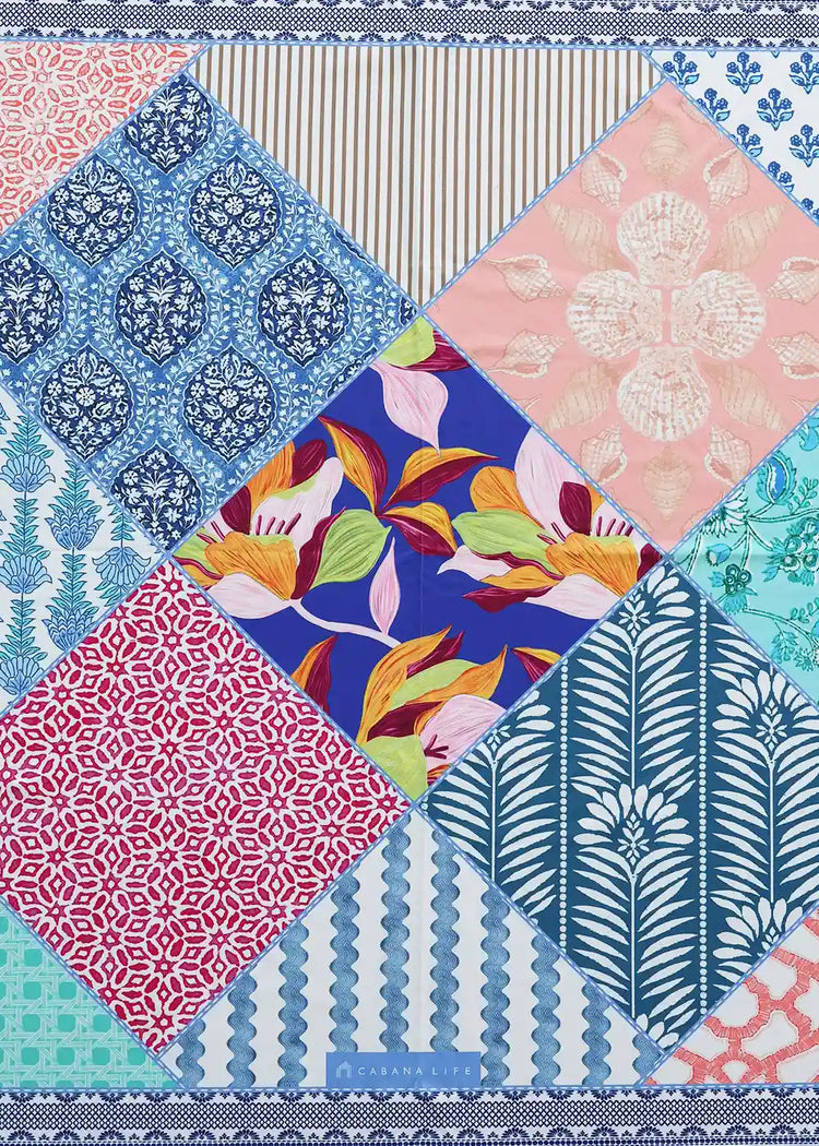 Patchwork scarf with all 2026 Cabana Life prints