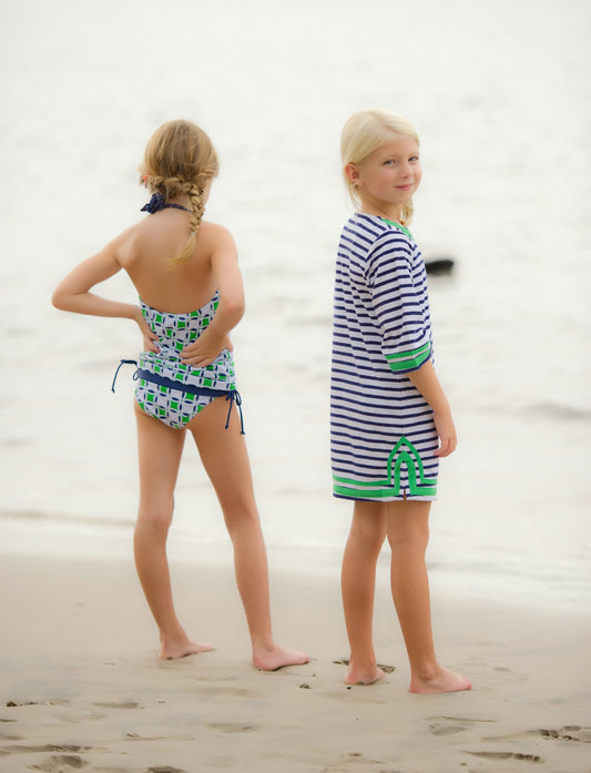 3PC Cape Mod Swimsuit & Terry Cover Up Set