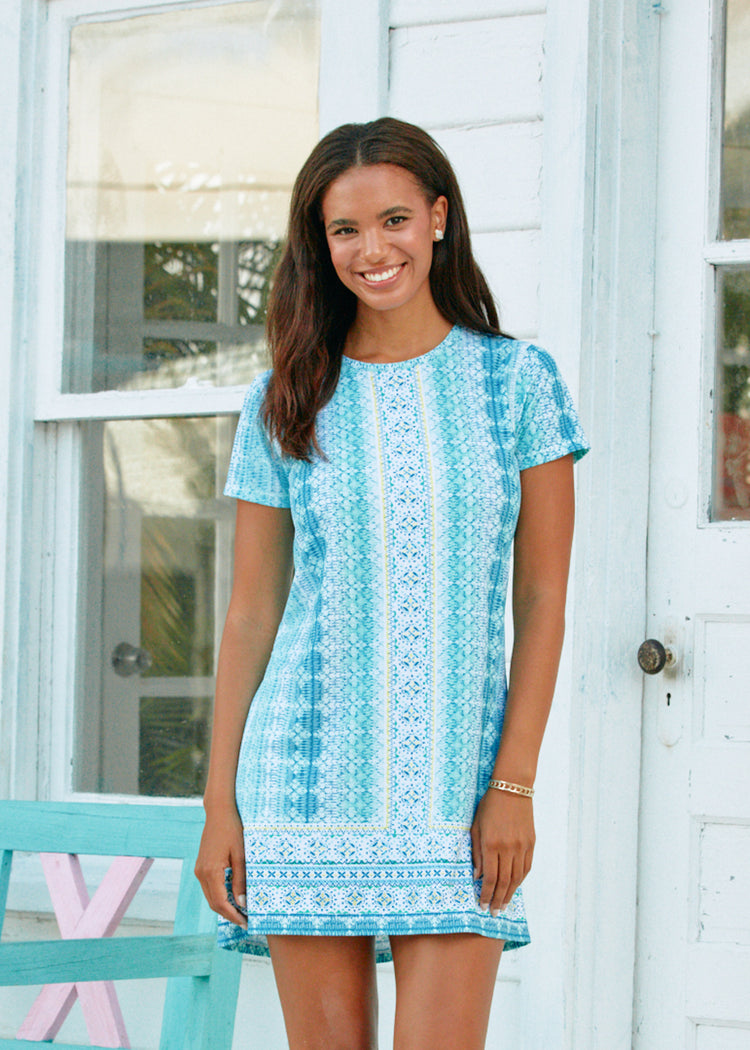 Coastal Cottage Short Sleeve Shift Dress