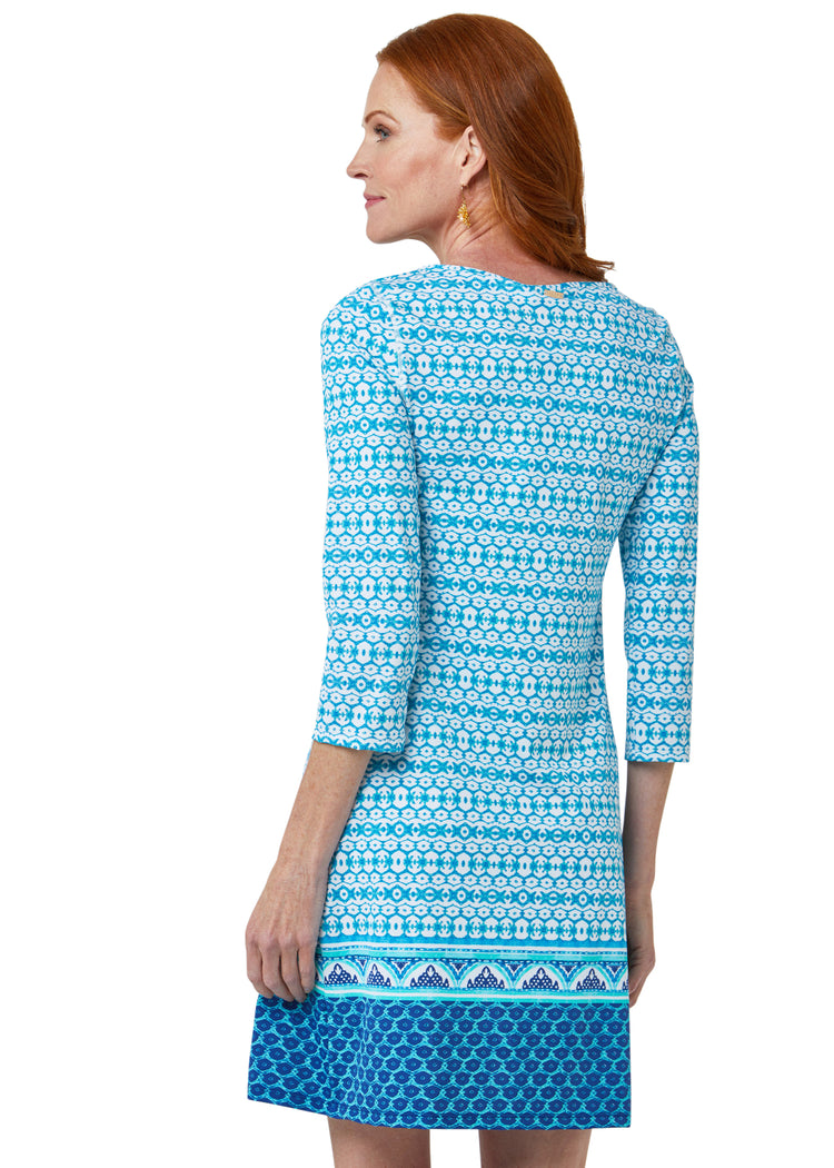 Woman in Aruba Blues Cabana Shift Dress