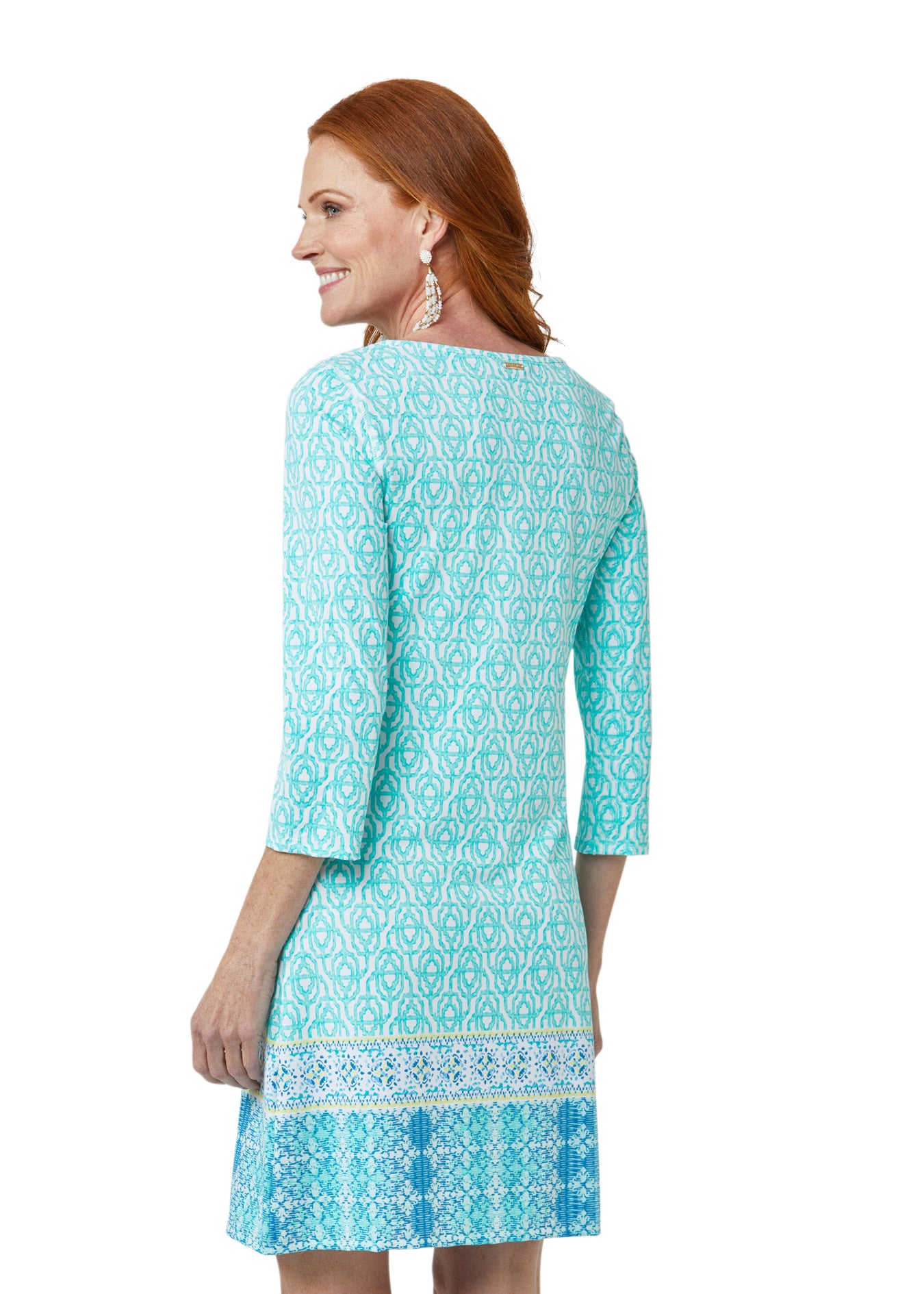 Woman wearing Coastal Cottage Cabana Shift Dress
