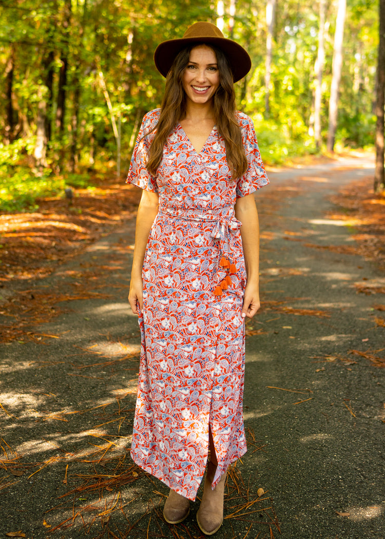 Savannah Belted Wrap Maxi Dress