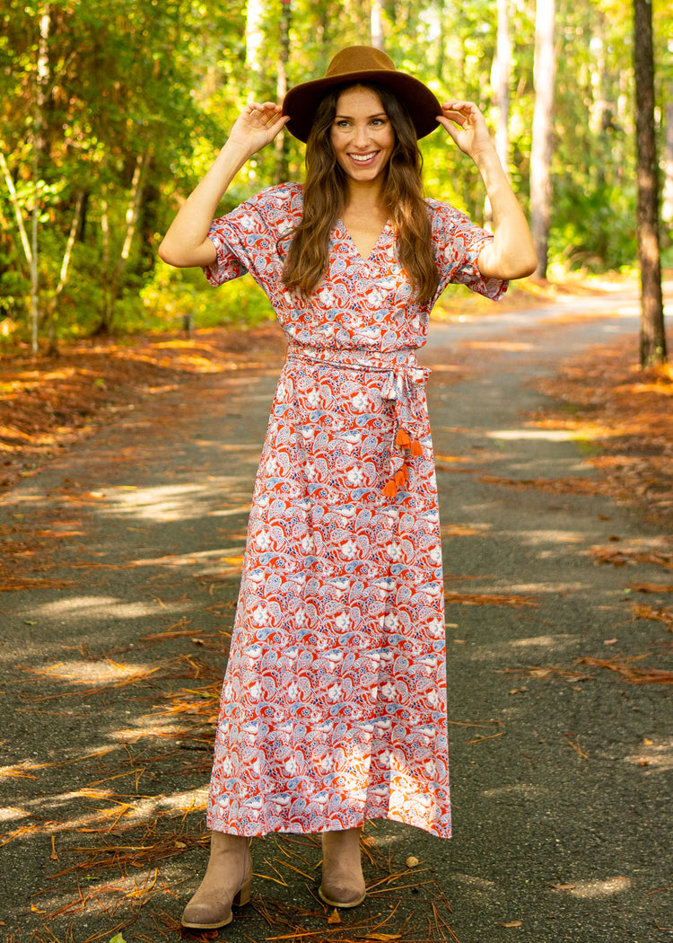 Savannah Belted Wrap Maxi Dress