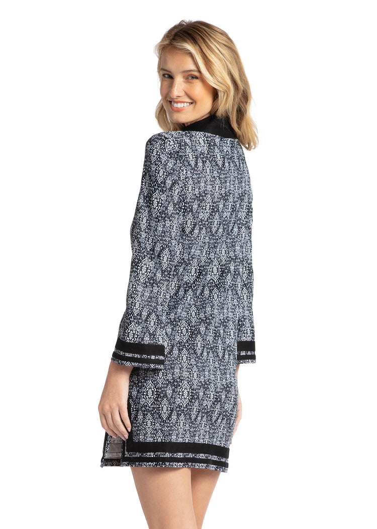 Woman wearing Sanibel Tunic Dress.
