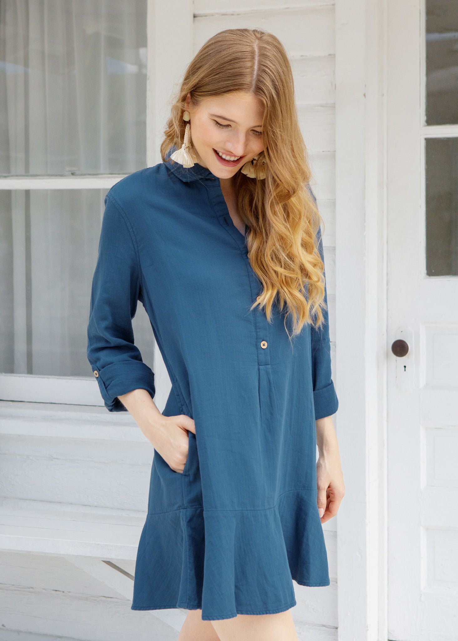 Harbor Gauze Button Front Shirt Dress - XL Harbor Gauze Button Front Shirt Dress - XL