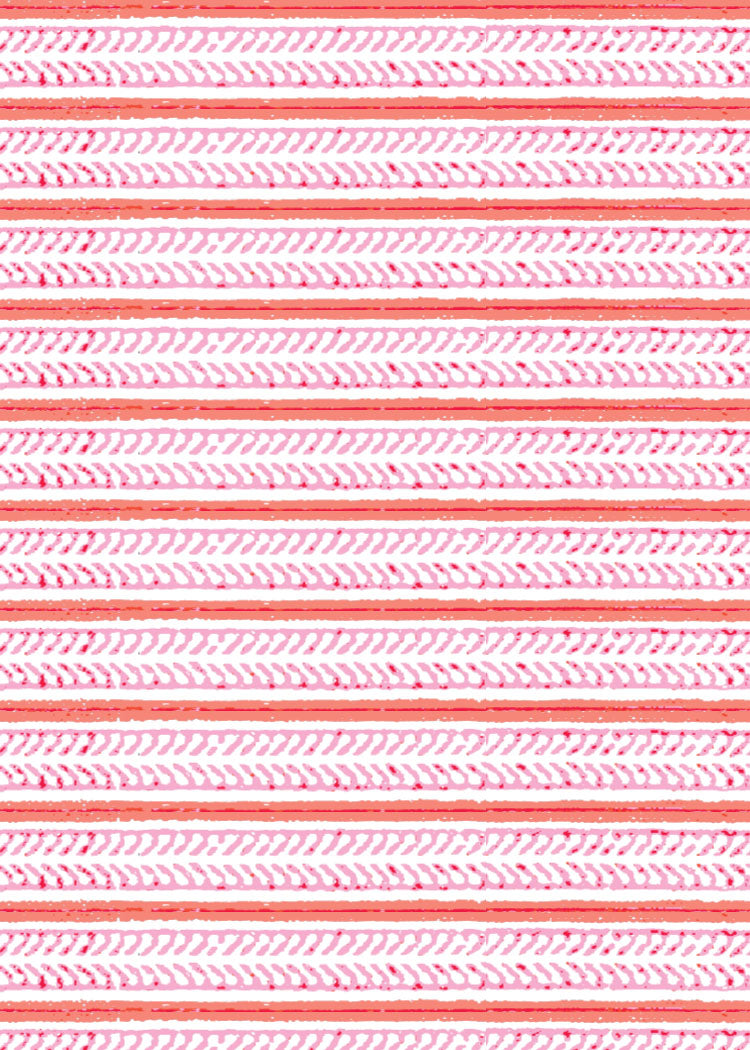 Pattern of pink and white horizontal stripes on a white background