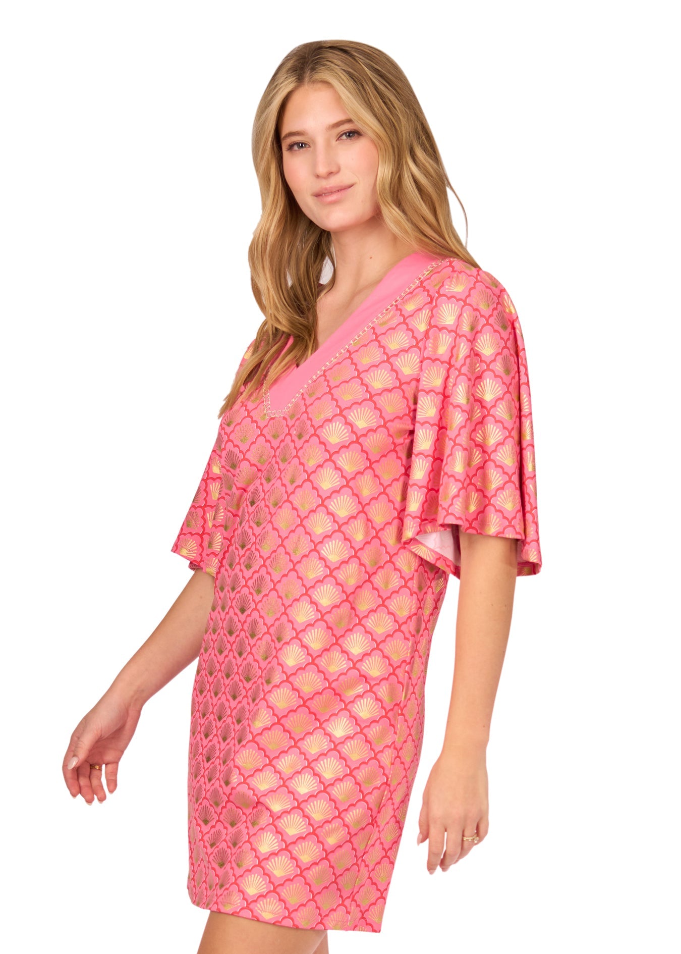 Coral shift dress discount