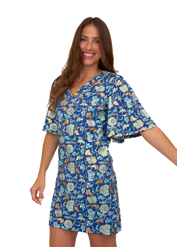 Cabana Life UPF 50+ Shift Dress - Coral Tides Sun Protection Casual Dress