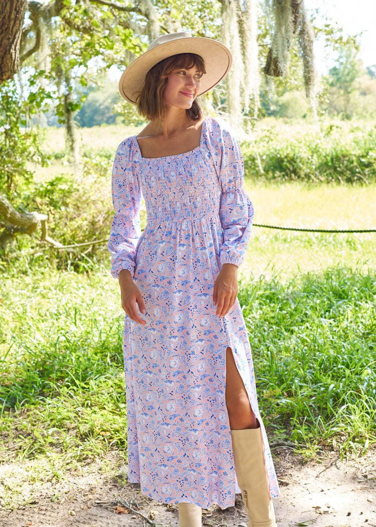 Woman wearing Marion Square Puff Sleeve Maxi Dress