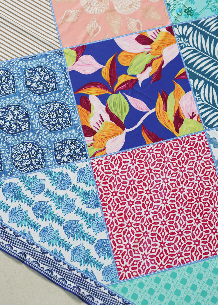 Patchwork scarf with all 2026 Cabana Life prints