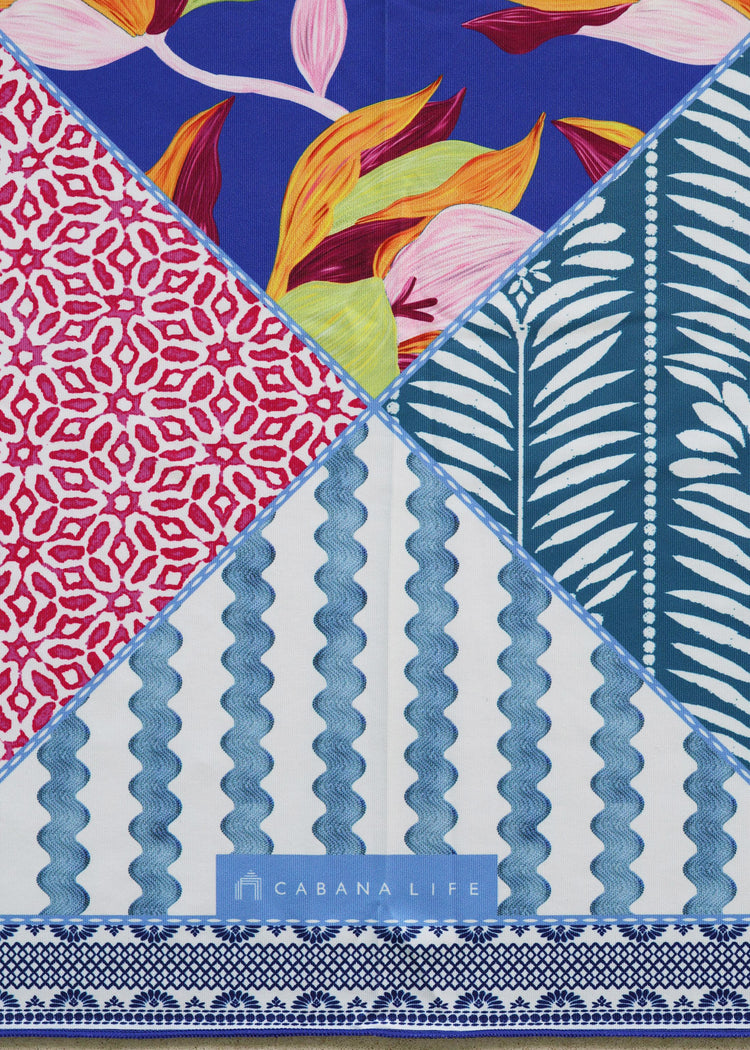 Patchwork scarf with all 2026 Cabana Life prints