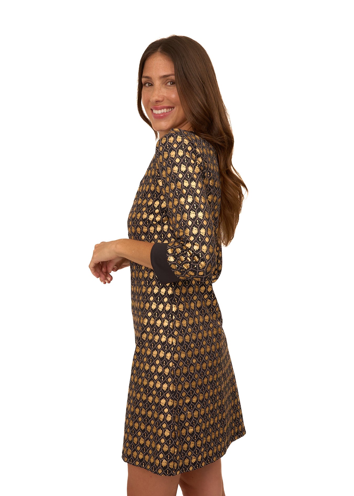 Black Metallic Tunic Dress | Cabana Life