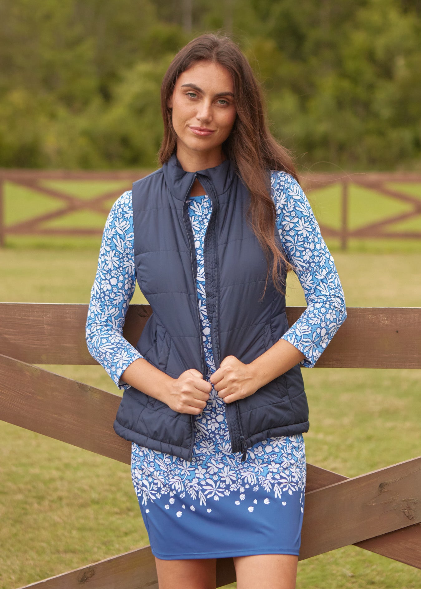 Sunset Navy Cabana Dress w/pockets main image 1