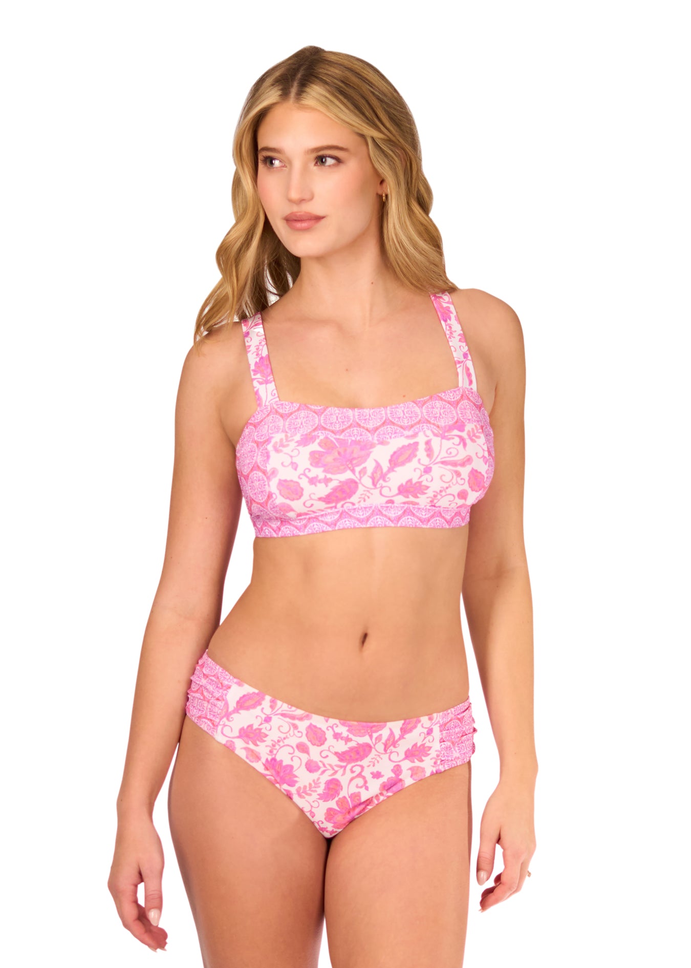 Woman in Provence Bikini Top and Provence Ruched Bikini Bottom