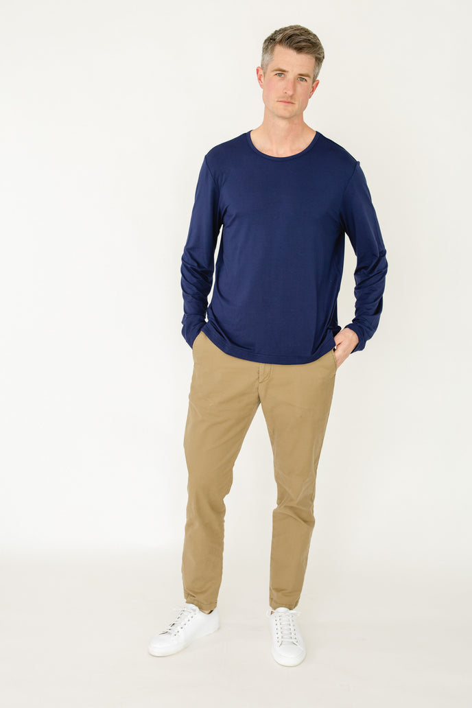 cabana life Navy Bamboo Long Sleeve Sun Shirt