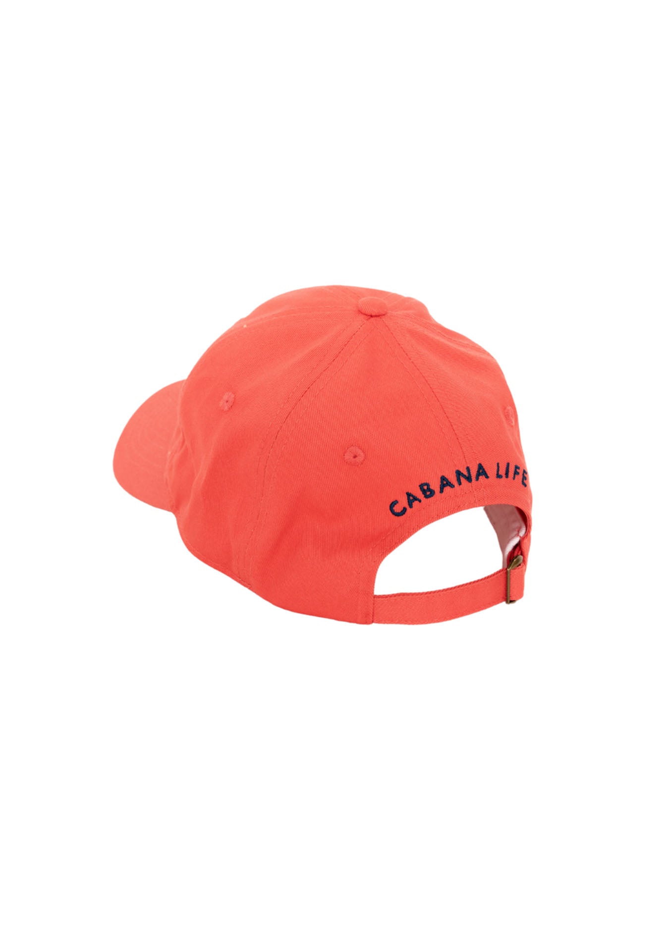 Back of Nantucket Red Cabana Life Baseball Hat on white background
