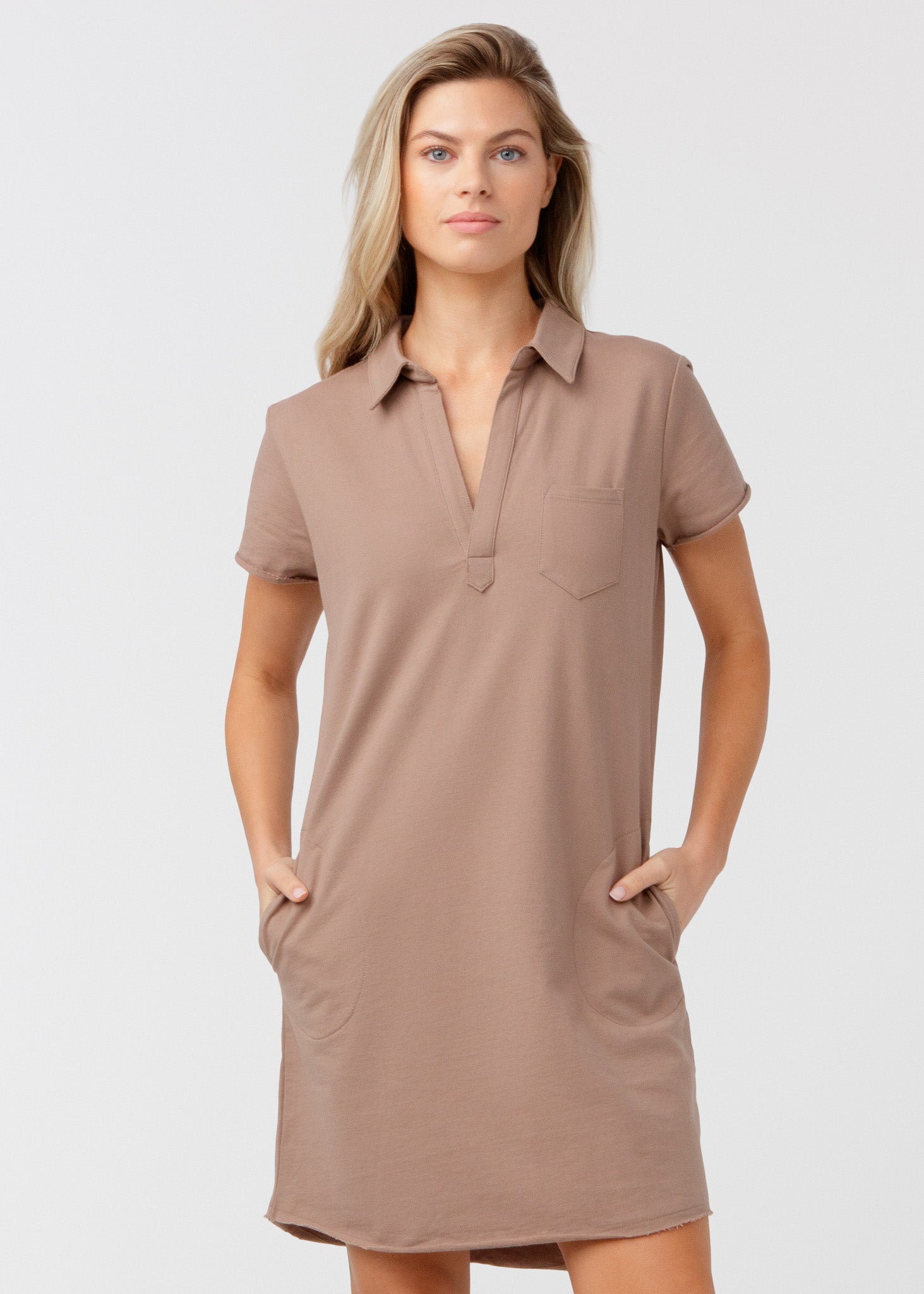 Mocha Cotton Polo Dress | Cabana Life