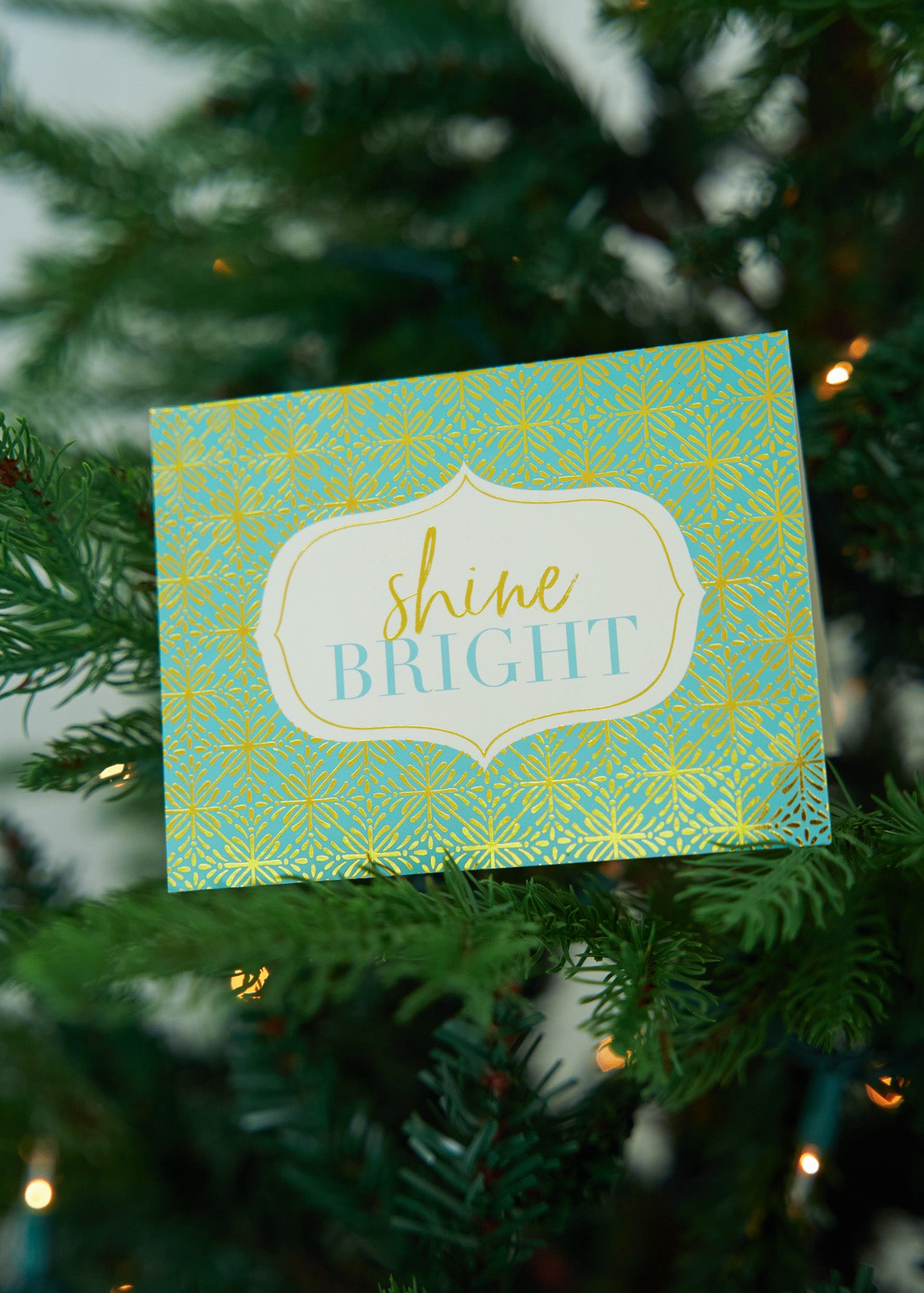 Shine Bright Card on Christmas Tree