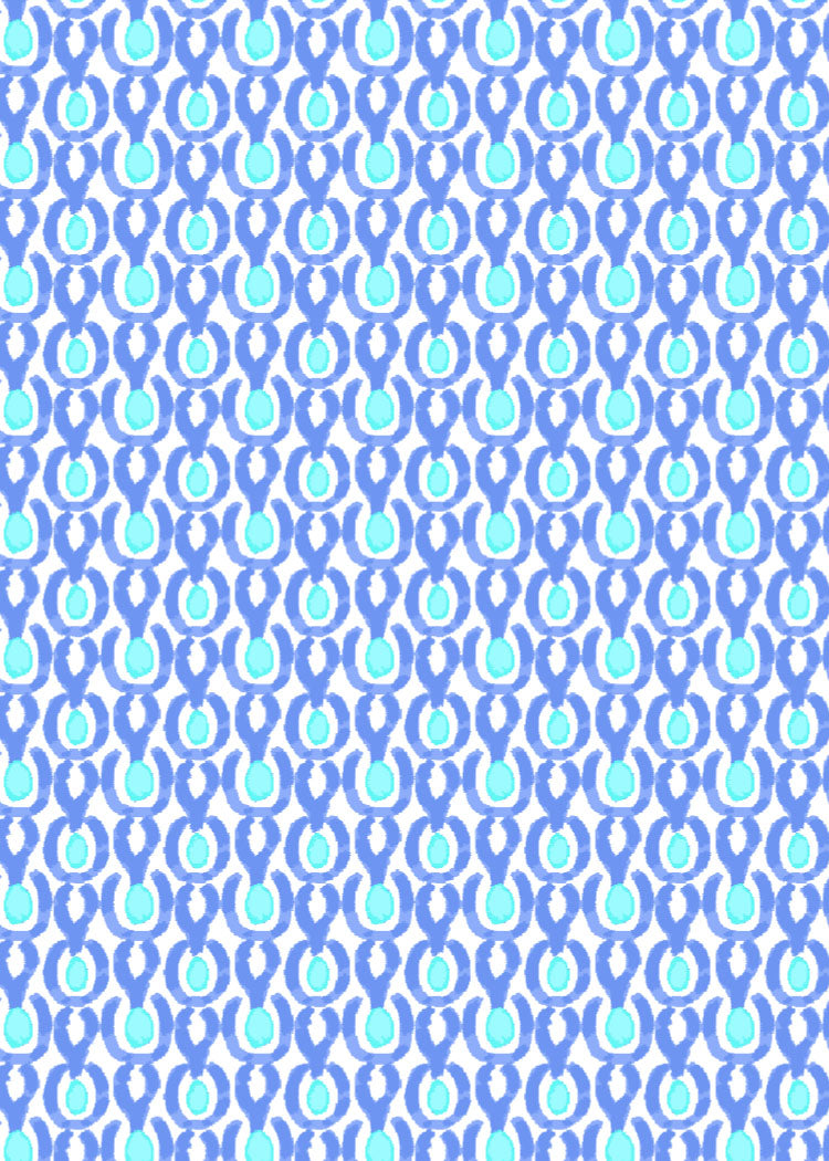 Pattern of blue and light blue shapes on a blue background