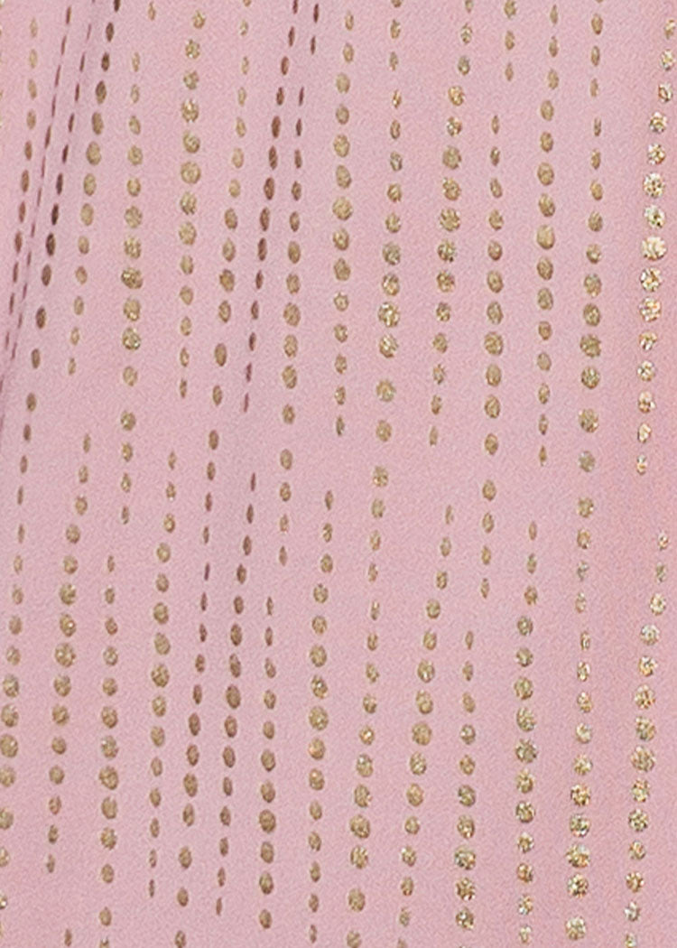 pink with gold metallic print