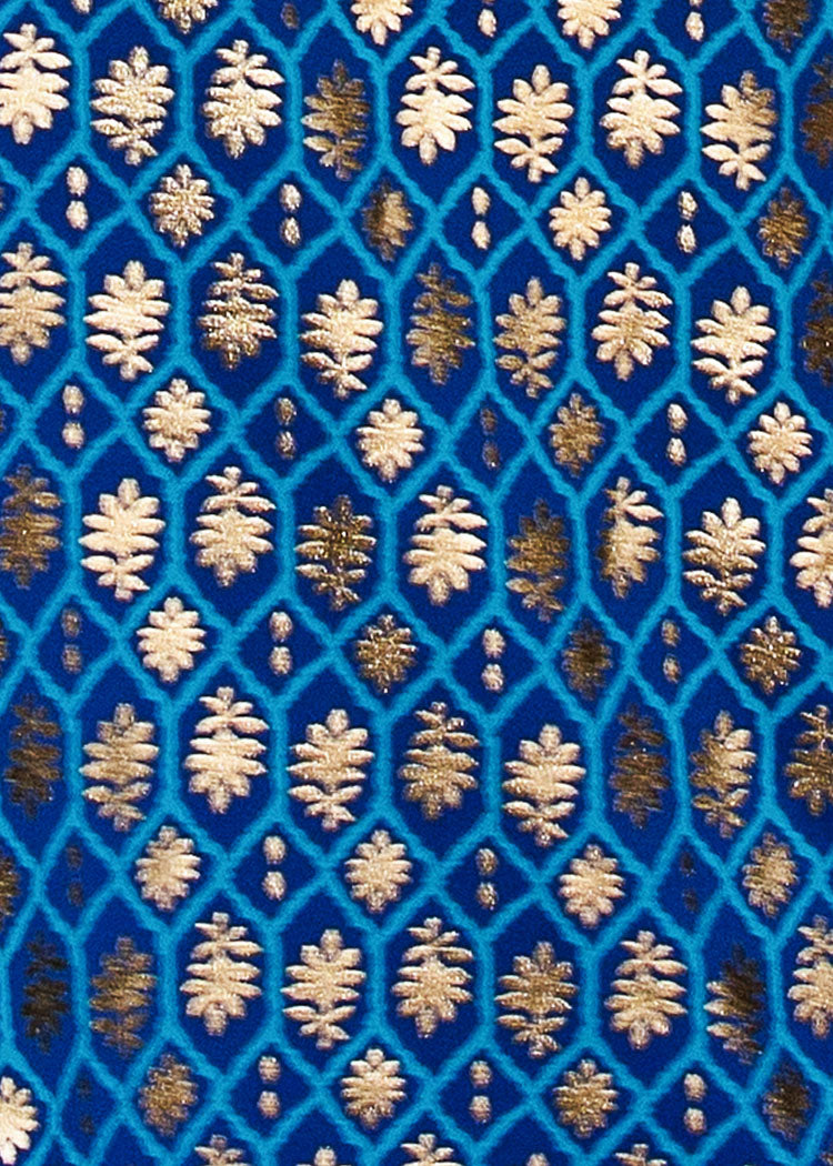 blue and gold geometric pattern
