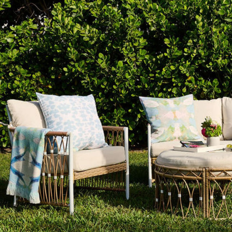 Chintz Mist 22x22 Outdoor Pillow