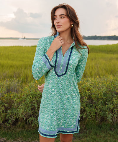 Women wearing a Cabana Life sun protective Hudson Tunic Dress.