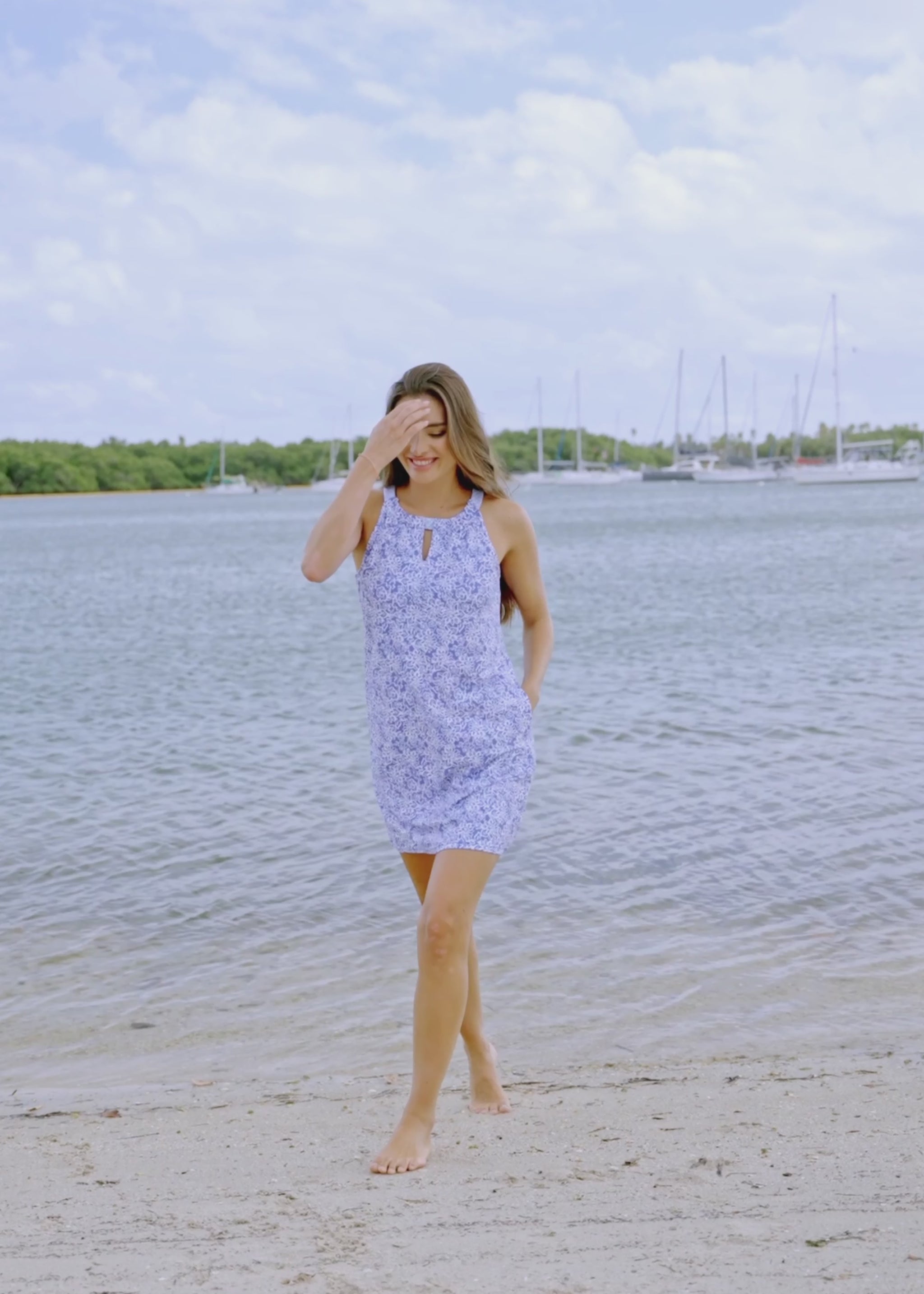 Video of Lake Como Sleeveless Shift Dress
