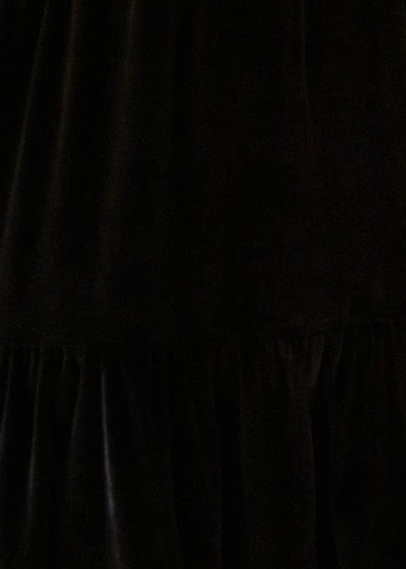 A close up of the UPF 50+ fabric on the Cabana Life Black Embroidered Velvet Tiered Dress.