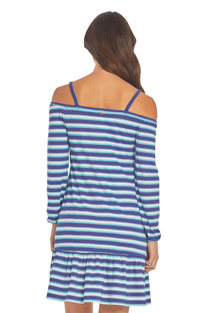 Woman wearing Delray Cold Shoulder Dress