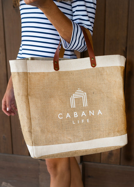 White Cabana Life Logo Jute Bag Cabana Life