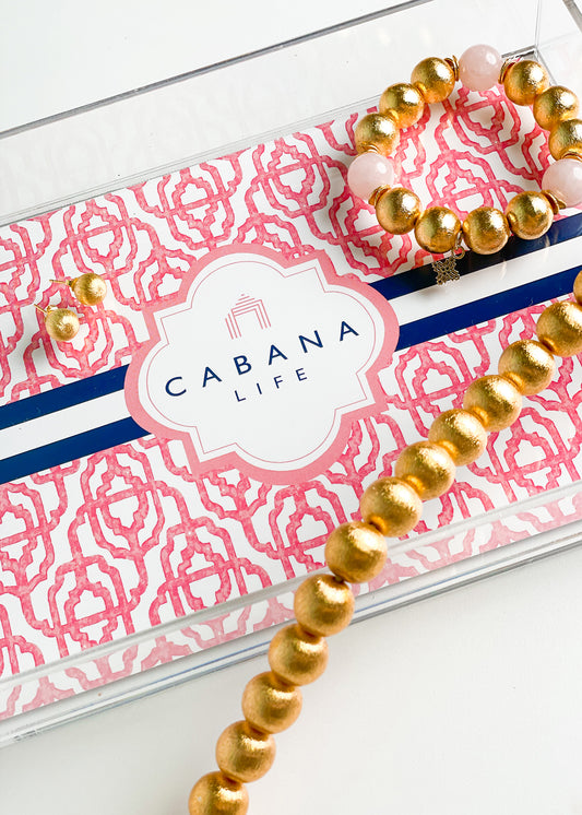 Napa Small Tray with gold jewelry