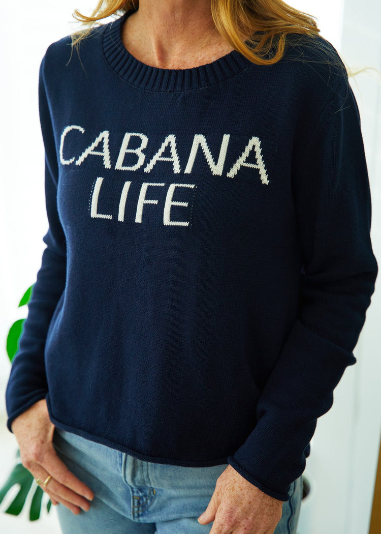 Navy Cabana Life Crewneck Sweater