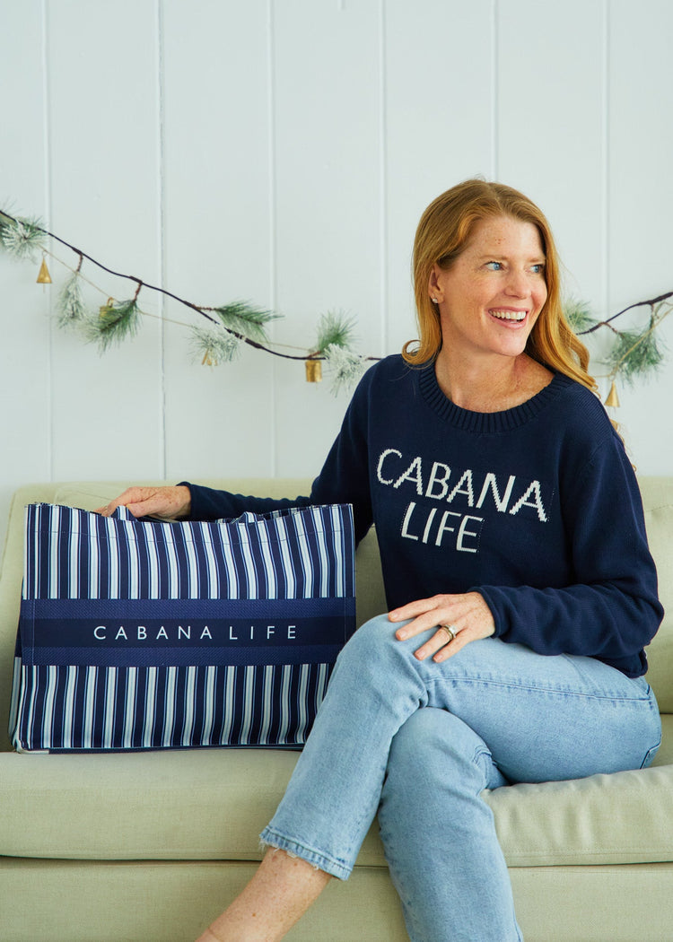 Navy Cabana Life Crewneck Sweater