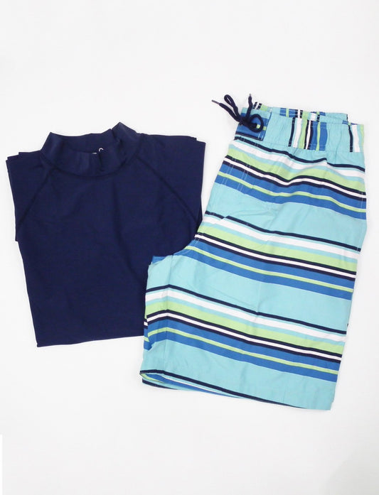 Stripe Board Shorts & Rashguard